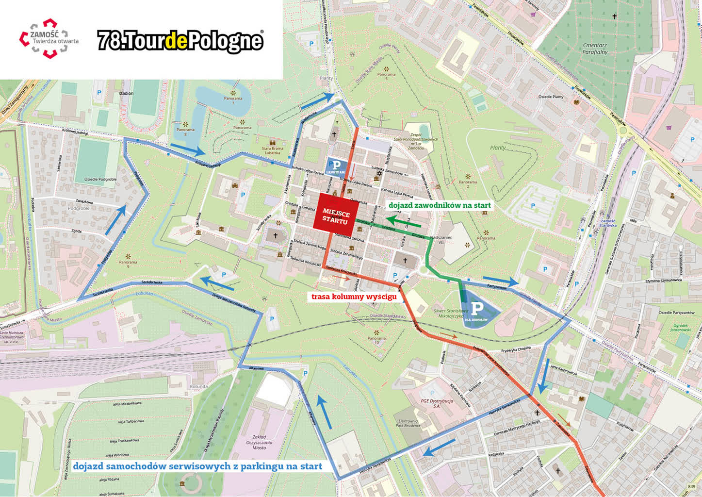 mapa starówki, dojazdy z parkingów.jpg